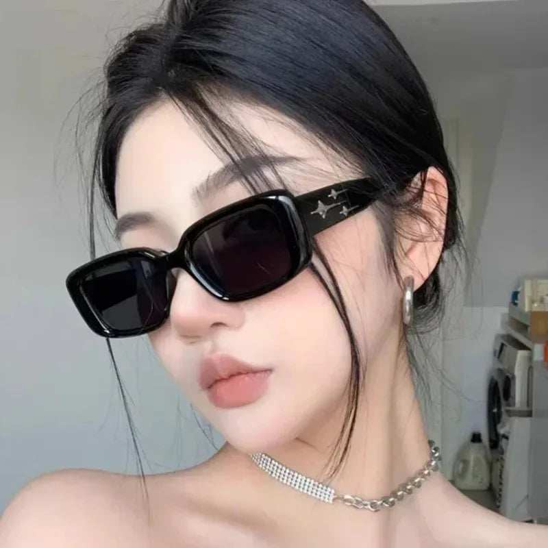 Retro Y2K Small Square Kitten Eye Sunglasses Women Men Fashion Colorful Mirror Lens Punk Sports UV Protection Sun Glasses