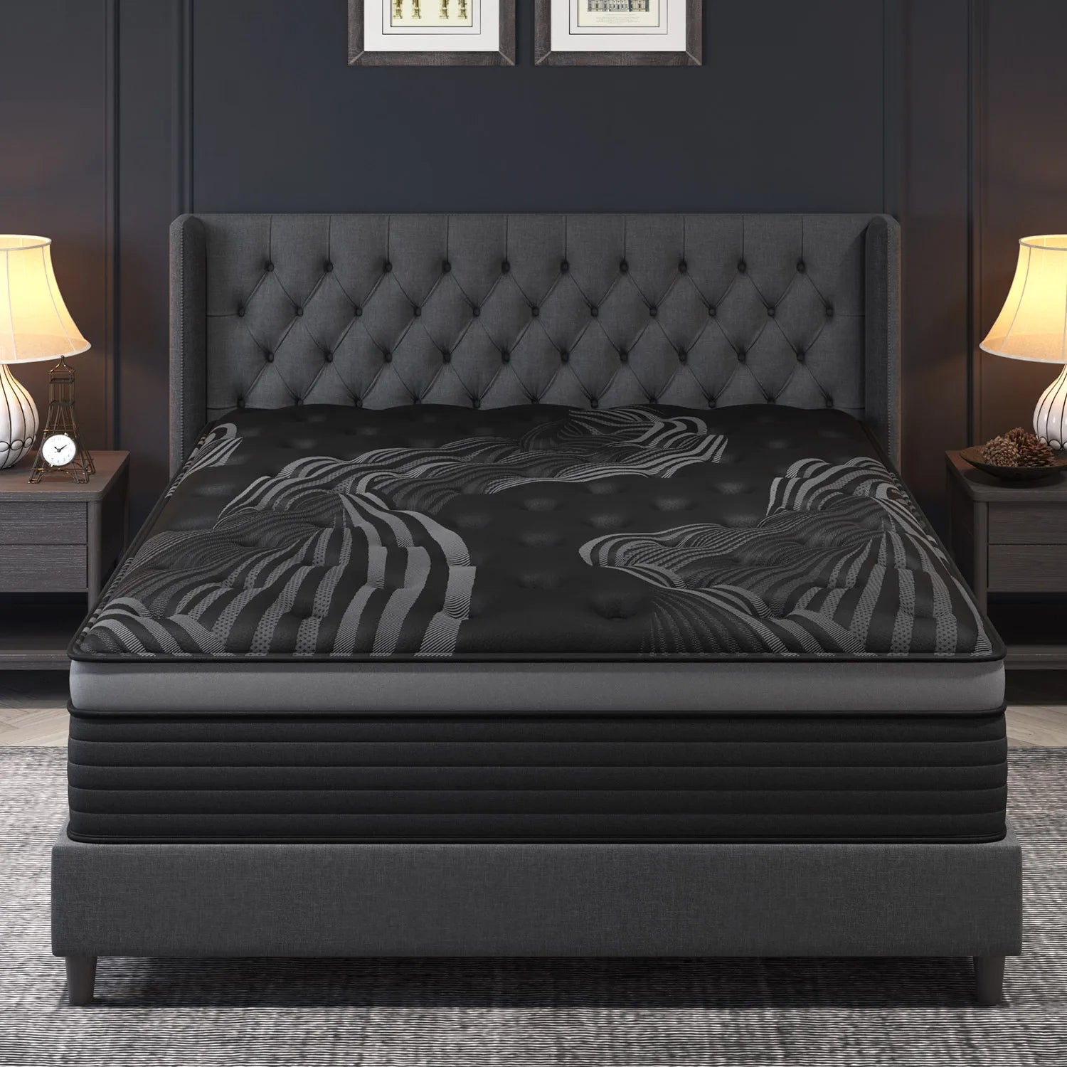 12"14" Gel Memory Foam Hybrid Pocket Spring Mattress Twin Full Queen King Bed Mattress In A Box, Medium Firm Motion Isolation