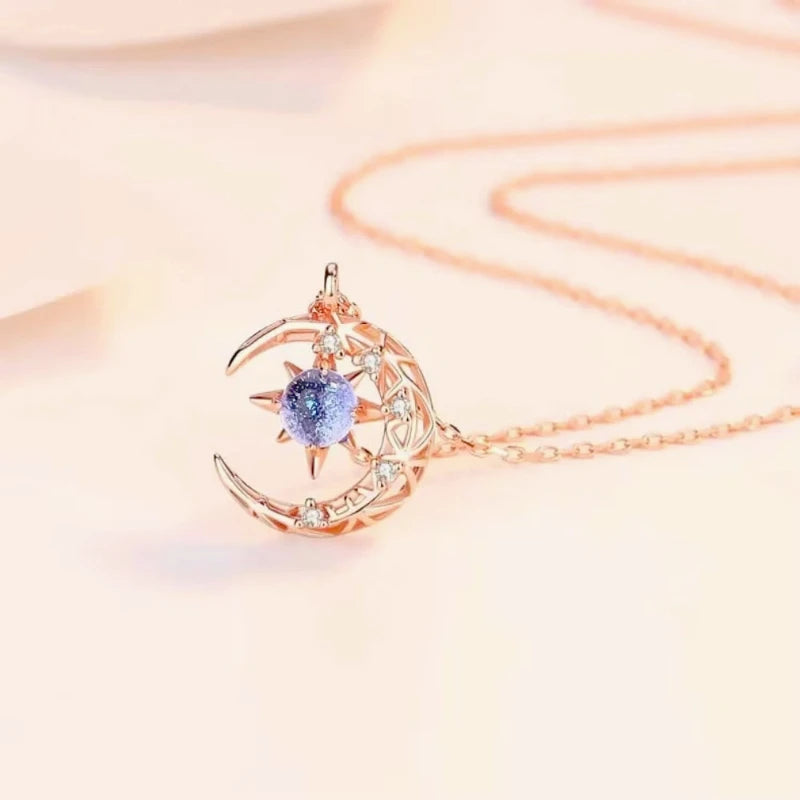 Star Moon Pendant Necklaces for Women Simple Clavicle Chain Fashion Jewelry Accessories