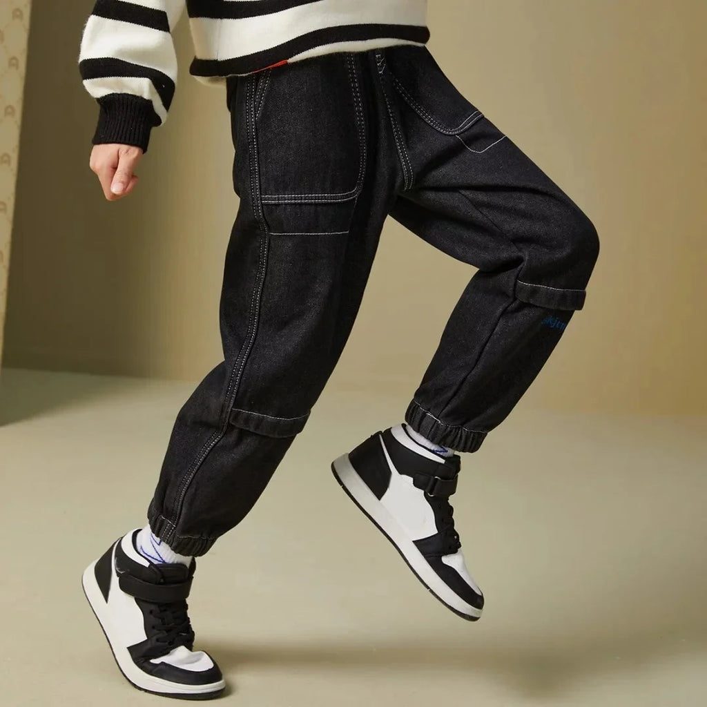 IENENS Kids Boys Jeans Baby Clothes Classic Pants Children Denim Clothing Infant Boy Casual Bowboy Bottoms Trousers  4-11 Years