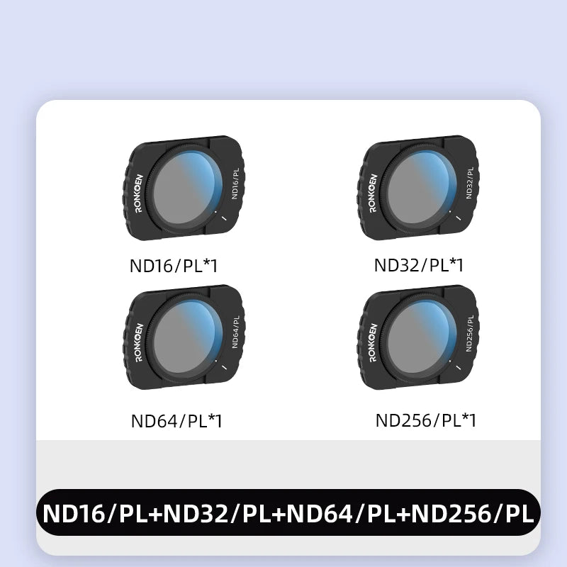 Ronkoen Magnetic ND/CPL Filter Set For DJI OSMO Pocket 3 Creator Combo Accessories, Action Camera Neutral Density Filters