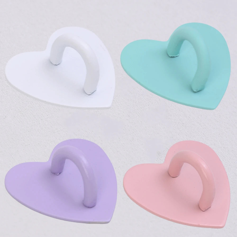 Kawaii Adhesive Metal Heart Phone Charm Holder Mobile Phone Case Finger Ring Stand Hooks Buckle Charms Clasp Accessories String