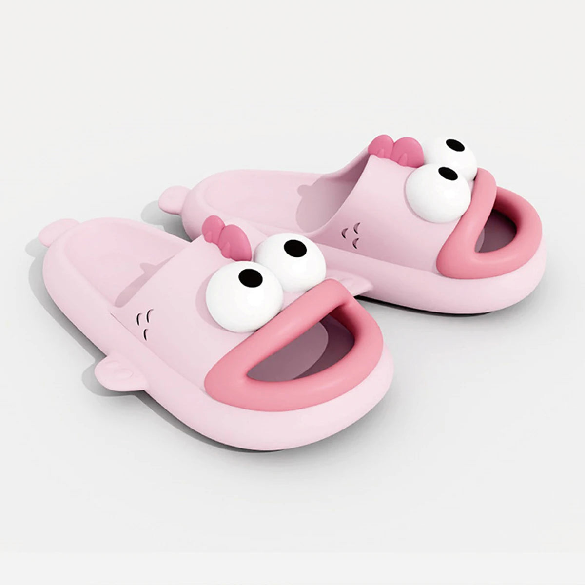 Cute Big Eyed Clown Fish Slippers for Women Summer Bathroom Anti slip Thick Sole Cool Slippers for External Wear