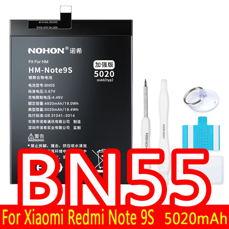 NOHON Battery For Xiaomi Redmi Note 10 Pro 9 9S 8 7 Mi 9 SE 8 Lite 9T Mix 4 Bateria BN57 BN53 BM4Y BM4J BM3L BM4E BM4F BN4A BN55