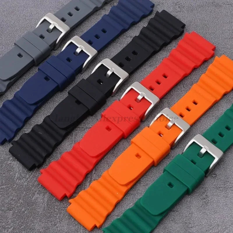 Silicone Watch Band 20mm 22mm For Rolex SUBMARINER Waterproof Diving Bracelet For Citizen For Seiko SKX007 SRP777J1 Sports Strap