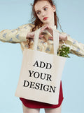 Customized Women Tote Bag with Print Logo Custom Your Pictures Fashion Canvas Shopping Shoulder Bags Drop Shipping