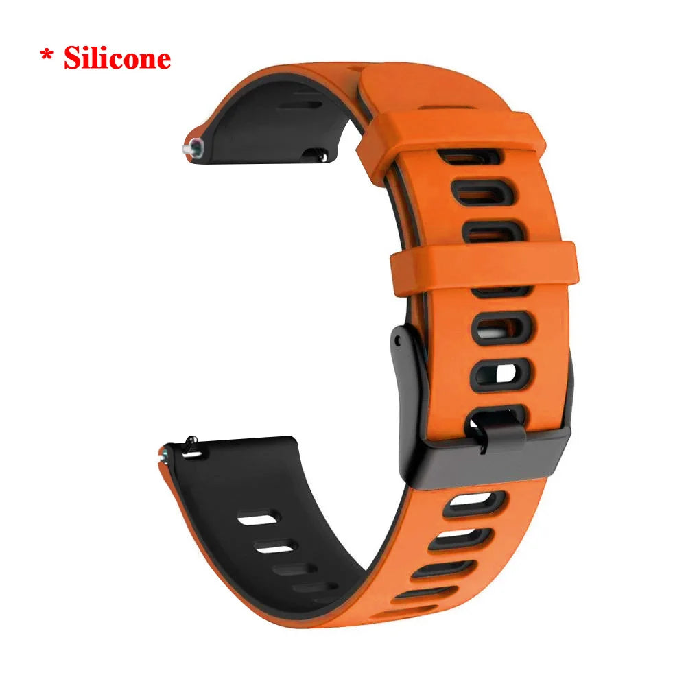22 20mm Leather Band Straps For Garmin Forerunner 265 965 255 255M 245 645 158 55/Venu 2 Plus/Vivoactive 4 3/Venu2 SQ 2 Bracelet