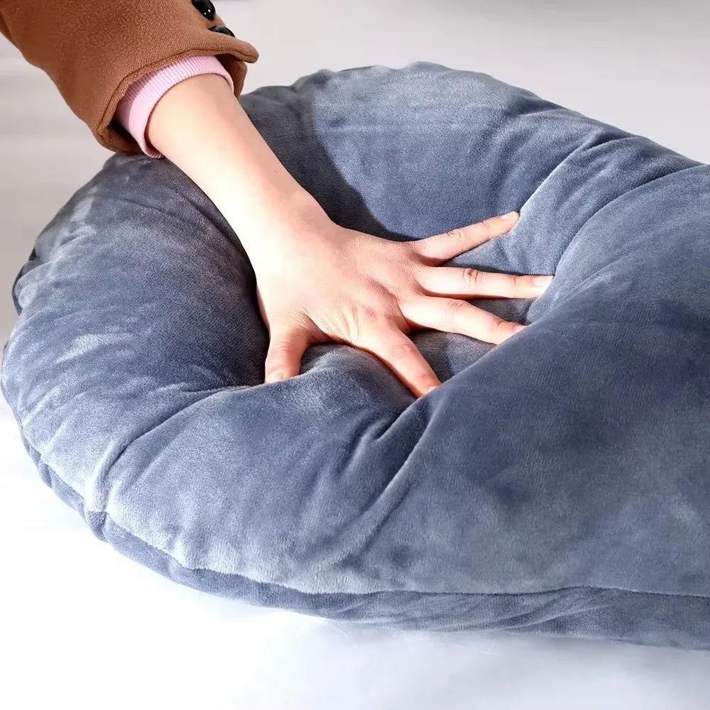 Pregnancy Pillow U-Shaped – Soft Fleece Maternity Body Pillow, Full Body Support for Side Sleeping, Lumbar & Belly Support