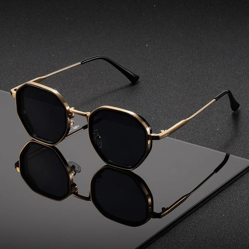 1 Pair Unisex Round Metal Fashionable Sunglasses Vintage Irregular punk Man Sun Glasses  Classic UV400 Male Female Eyeglasses