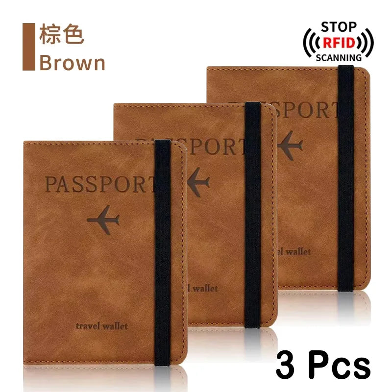 Rfid Blocking Protection Travel Passport Credit Holder Cover Case Business PU Leather Women Men Ticket Protective Accessories