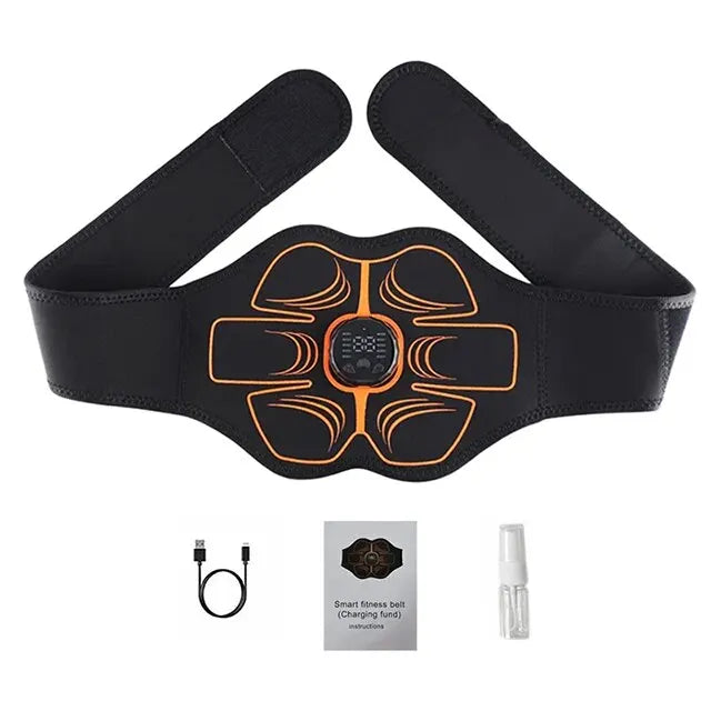 Electric Abdominal Muscle Stimulator EMS Trainer Belt Home Gym Fitness Slimming Massager Waist Belly Weight Loss USB Recharge