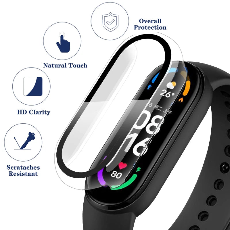 2in1 Case Screen Protector for Xiaomi Mi Band 10 9 8 7 6 5 4 3 Case+Film Full Coverage Protective Cover for Miband 6 7 band 5