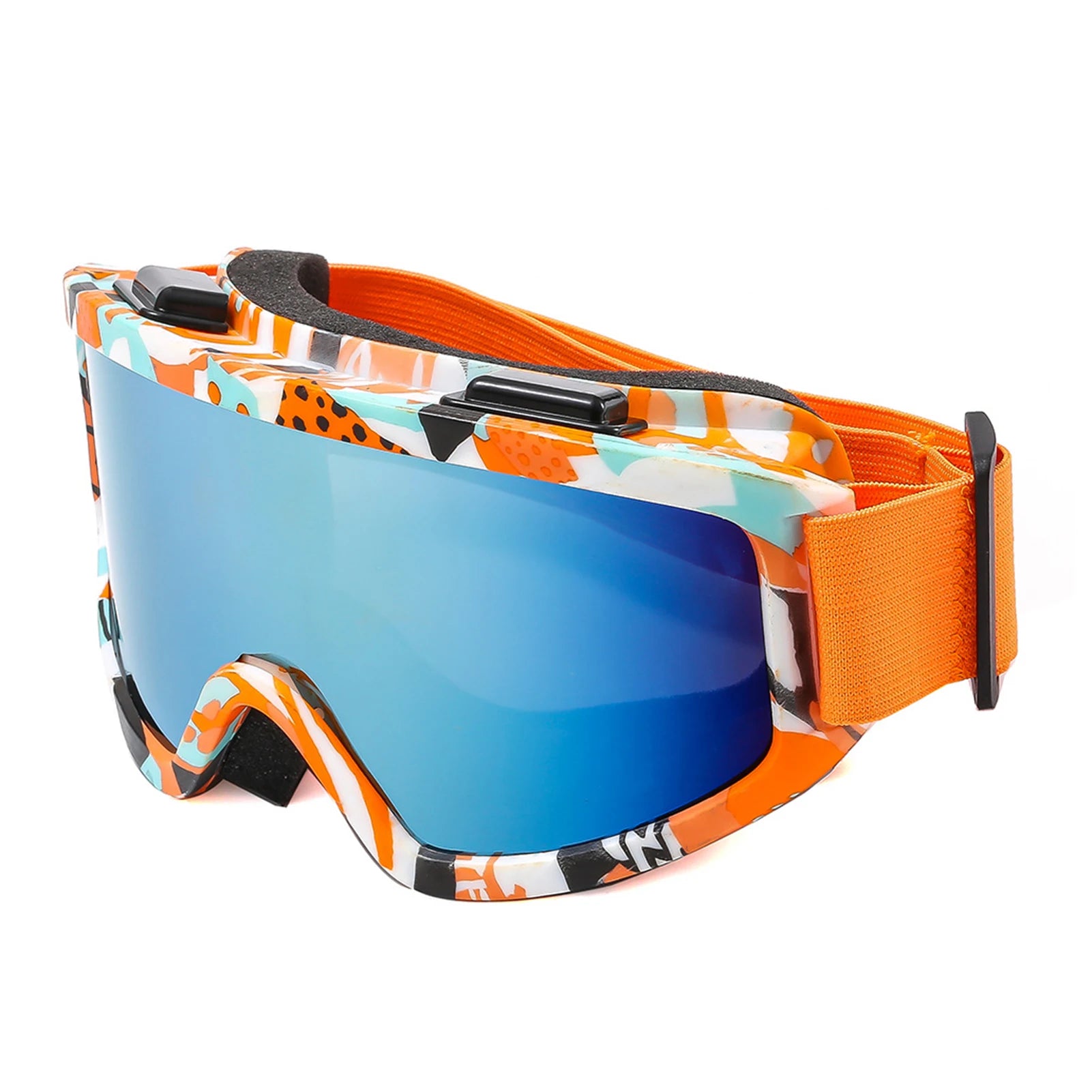 Large Frame Ski Goggles With Colorful Lens Anti Fog Mountain Skiing Goggles Outdoor Sport Snow Snowboard Goggle For Adult Youth