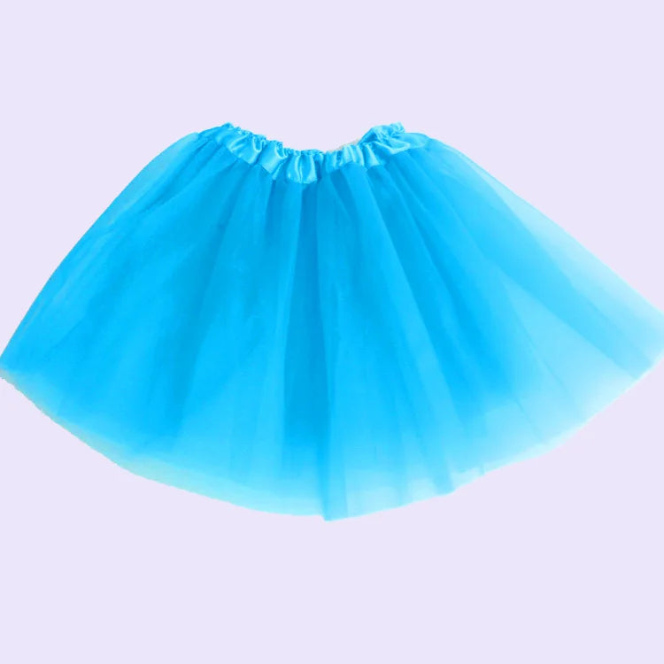 Girl Elastic Ballet Dancewear Tutus Mini Skirt For Birthday Party Dance 3 Layer Tulle Tutu Skirt for Kids Princess 2-8Y Girls
