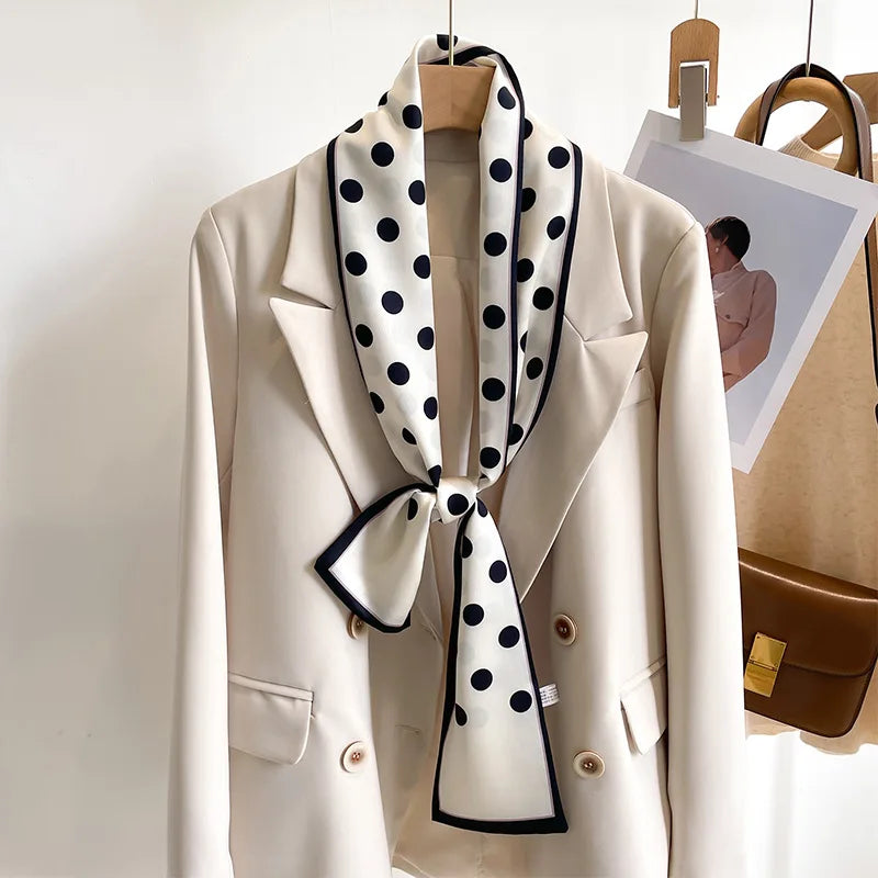 Floral Print 12*145cm Long Ribbon Silk Scarf Women Neck Scarves Headband Female Skinny Neckerchief Hair Band Neck Tie Bag Ribbon