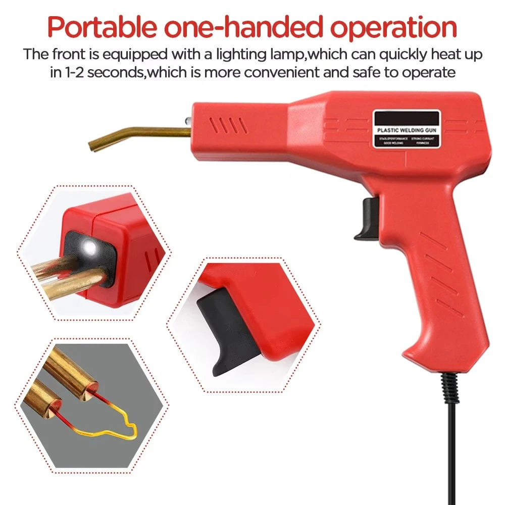 220v/110v Plastic Welder, Hot Stapler, Car Plastic Bumper Repair Tool, Home DIY Welding Gun With 200Pcs 4 Types Welding Nails
