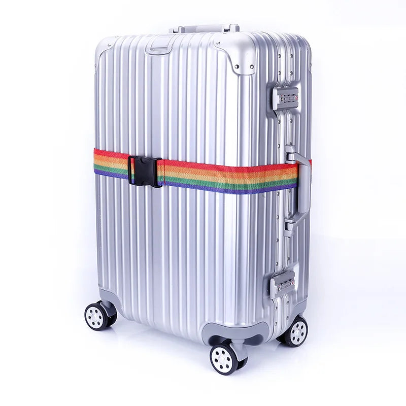1pc 2m Adjustable Luggage Strap Cross Belt Packing Travel Suitcase Nylon Lock Buckle Strap Baggage Belts Camping Bag Accessories