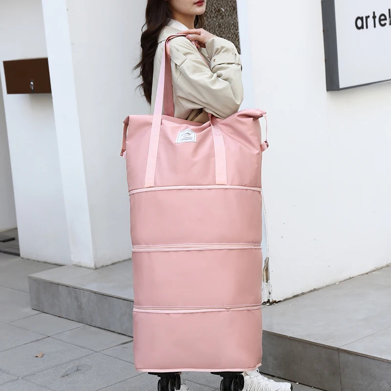 Giant Rolling Travel Duffel Bag - Spacious, Lightweight Luggage Bag With Wheels Portable Overnight Bag, Weekend Travel Bag