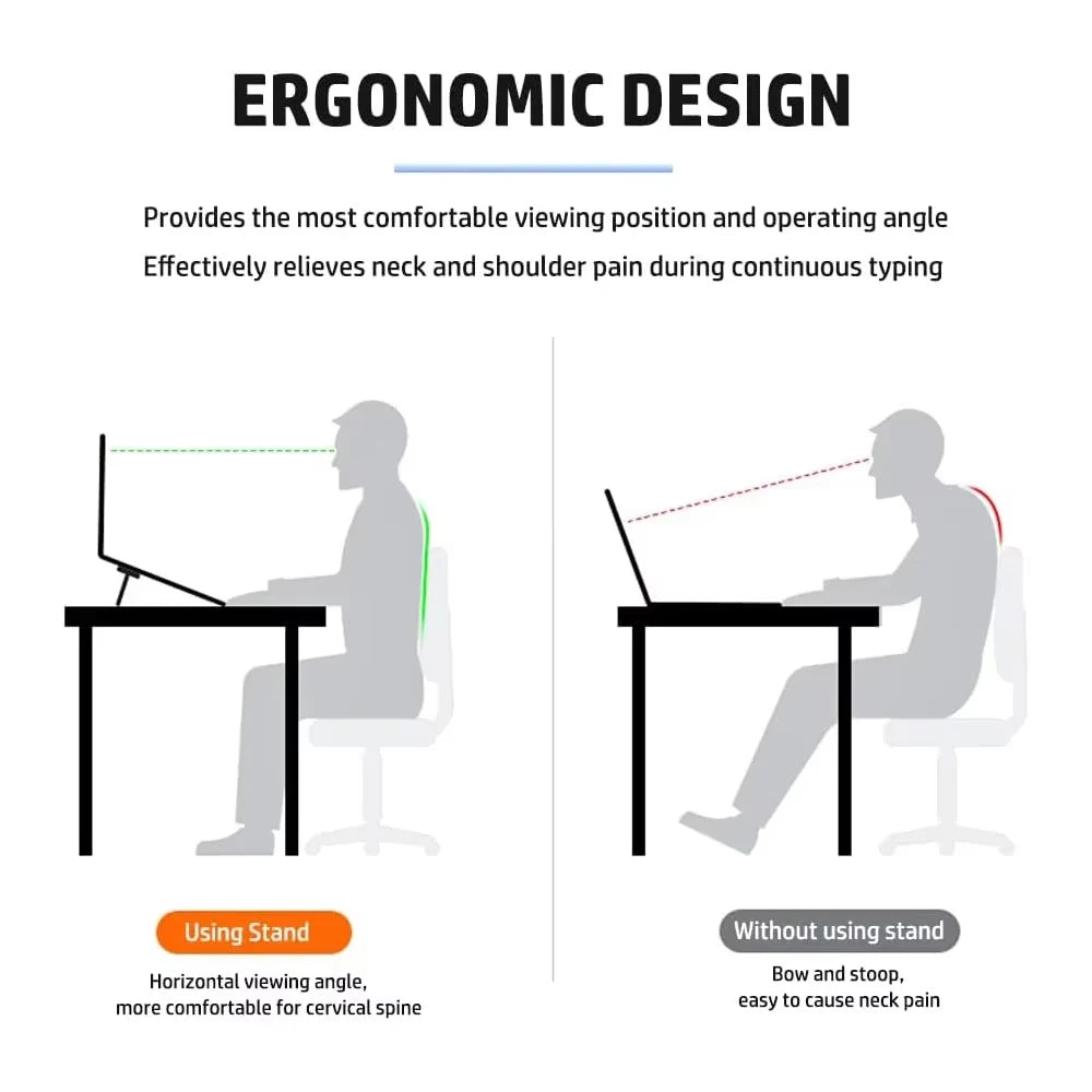 2PCS Mini Foldable Laptop Stand Portable Computer Keyboard Riser with 2 Adjustable Angles Self-Adhesive Invisible Notebook Stand