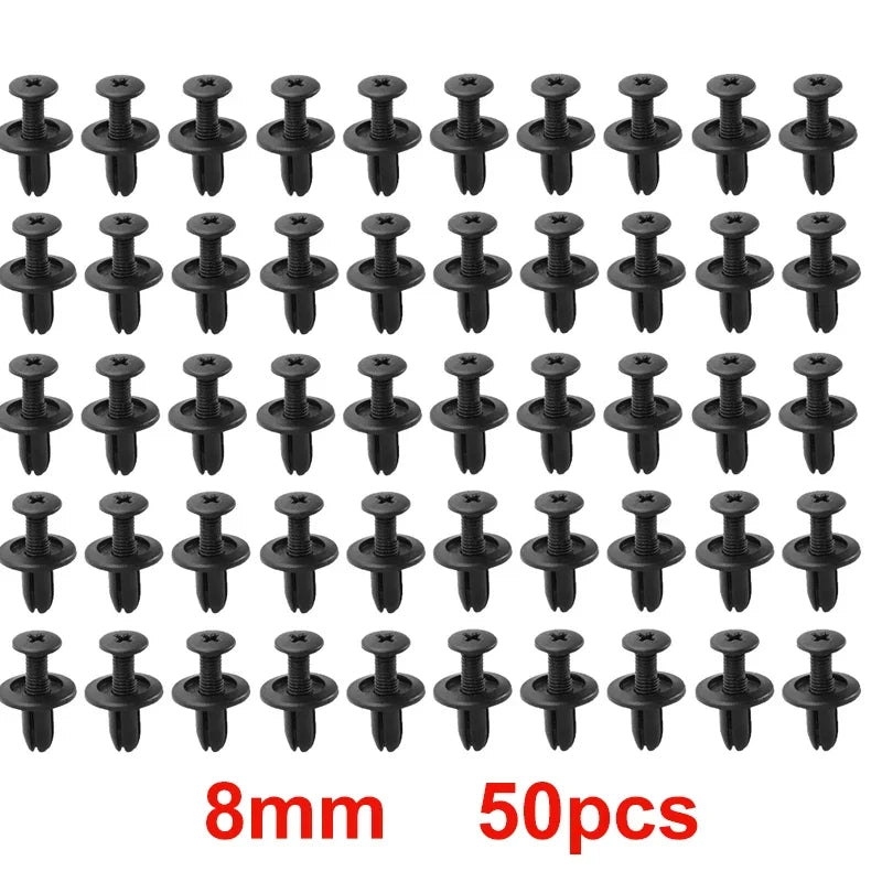 KKJOY Car Plastic Rivets Fasteners 8mm/6mm Bumper Fender Screws Clips 8mm Hole Auto Push Pin Clip Accessories for Vehicle Repair