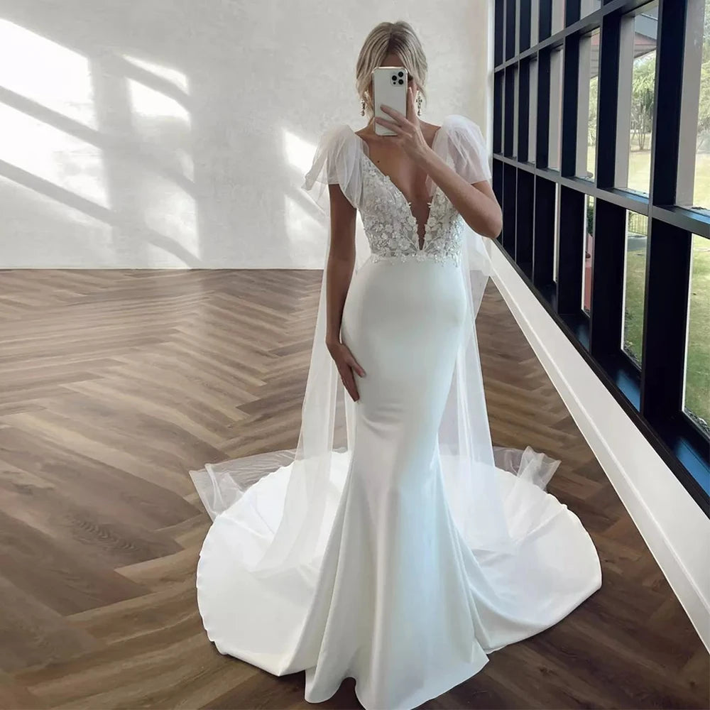 1 Pair Bridal Wings Veil Wedding Veil Removable Sleeve Bride Shoulders Cover Shawl Bride Party Accessories Bolero VPG06