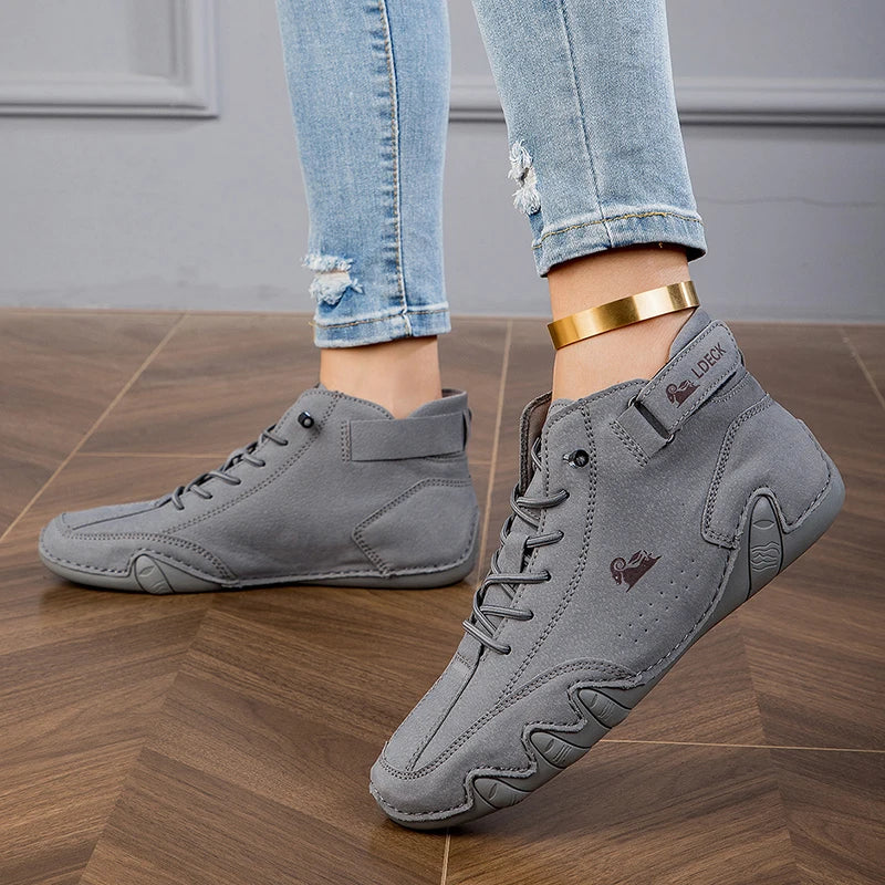 Women's Boots Lace Up Flat with Basic Ankle Boots Fashion Short Boots Waterproof Female Walking Shoes 2024 Luxury Footwear