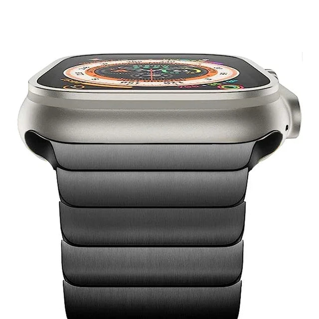 Titanium Color Strap for Apple Watch Band Ultra 2 49mm 45mm 44mm 42mm 41mm 40mm Stainless Steel Bracelet IWatch 9 8 7 6 SE 5 4