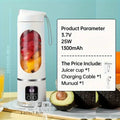 1 Small Portable Blender and Juicer - Rechargeable via USB, Personal Wireless Blender with Stainless Steel Blades