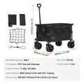 SucceBuy Collapsible Folding Wagon Beach Wagon Cart with All-Terrain Wheels Drink Holder Sport Wagon for Camping Shopping Garden