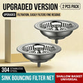 Anti Clogging Kitchen Sink Drain Strainer 304 Stainless Steel Bounce Stopper Reliable Sealing Water Plug for Old Fashioned Sinks