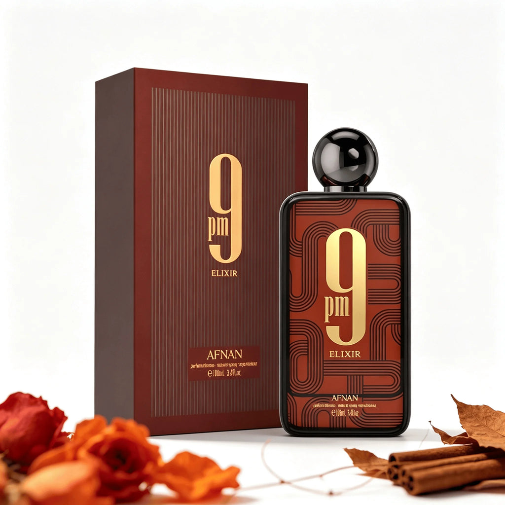 AFNAN 9 PM Elixir For Men Long Lasting Warm Oriental Woody Fragrance Male Perfume Spray With Gift Box