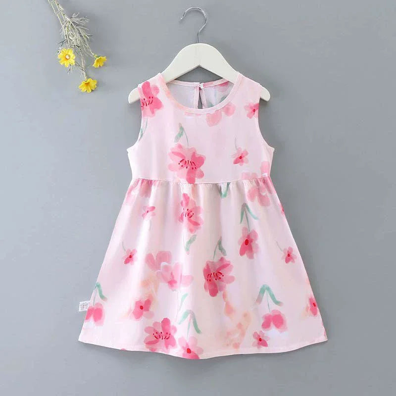 Baby Girls Summer Dress Sleeveless Cute Print Children's Dresses Cotton Toddler Kids Party Sundress Clothes Baby Clothing Skirts