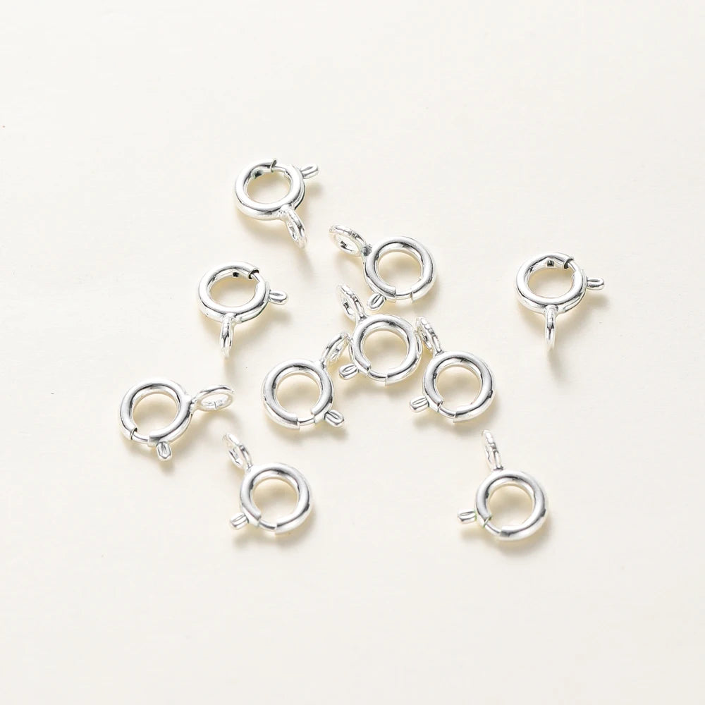 10pcs/ 14K 18K Gold Round Spring Clasp With Jump Ring Open Connect Clasp For DIY Jewelry Necklace Chain Making Accessories