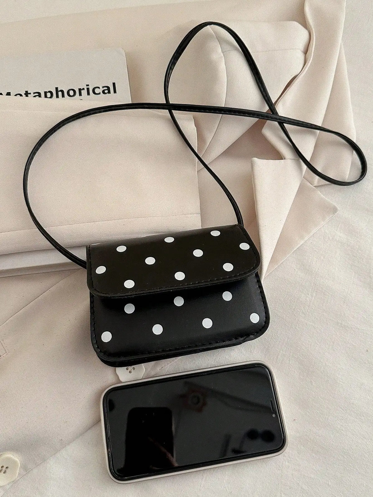 Stylish Mini Polka Dot PU Leather Crossbody Shoulder Bag For Women , Polka Dot，sg25030426621241231