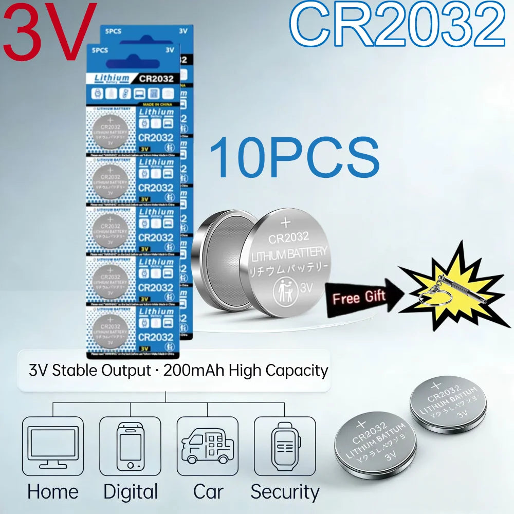 2-30PCS 3V 200mAh CR2032 Lithium Battery CR 2032 DL2032 ECR2032 For Watch Toy Calculator Car Key Remote Control Button Cells