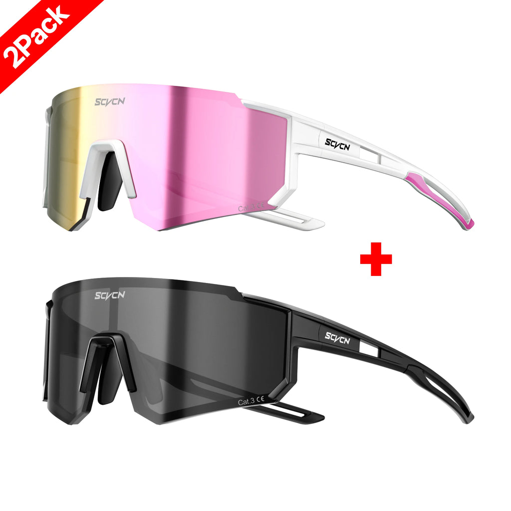 SCVCN New Outdoor Sport Cycling Sunglasses MTB Bike Cycling Hiking Eyewear Running Ultralight Men Women Pickleball UV400 Glasses