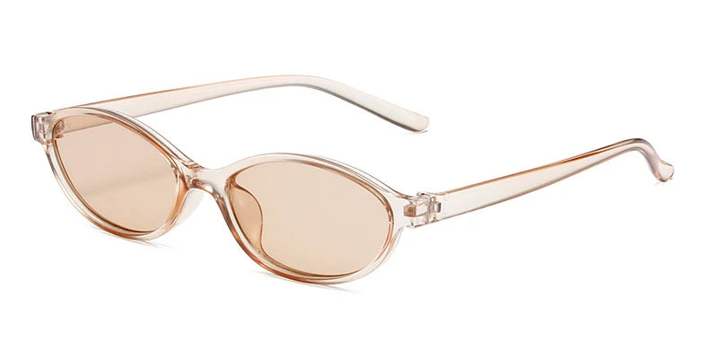 Cute Oval Small Frame Sunglasses Women New Retro Style Sexy Brown Sun Glasses Ladies Trendy Fashion Decorative Shades Eyeglass