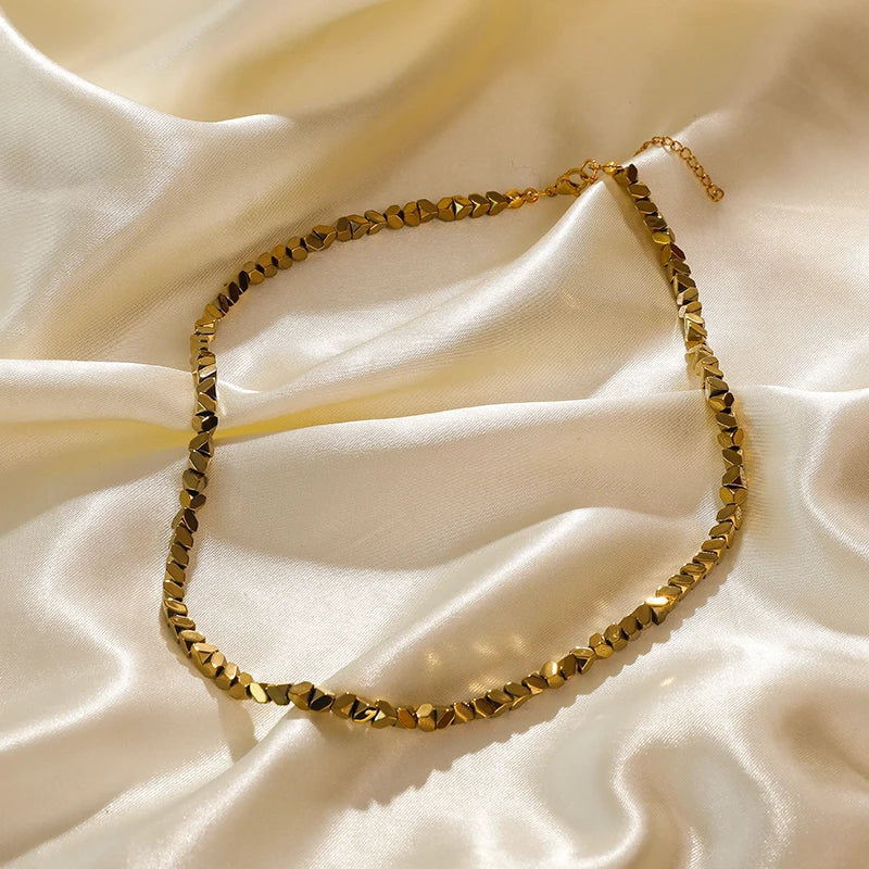 EILIECK 316L Stainless Steel Gold Color Cuba Chain Necklace For Women New Trendy Punk Thick Neck Chain Waterproof Jewelry Gift