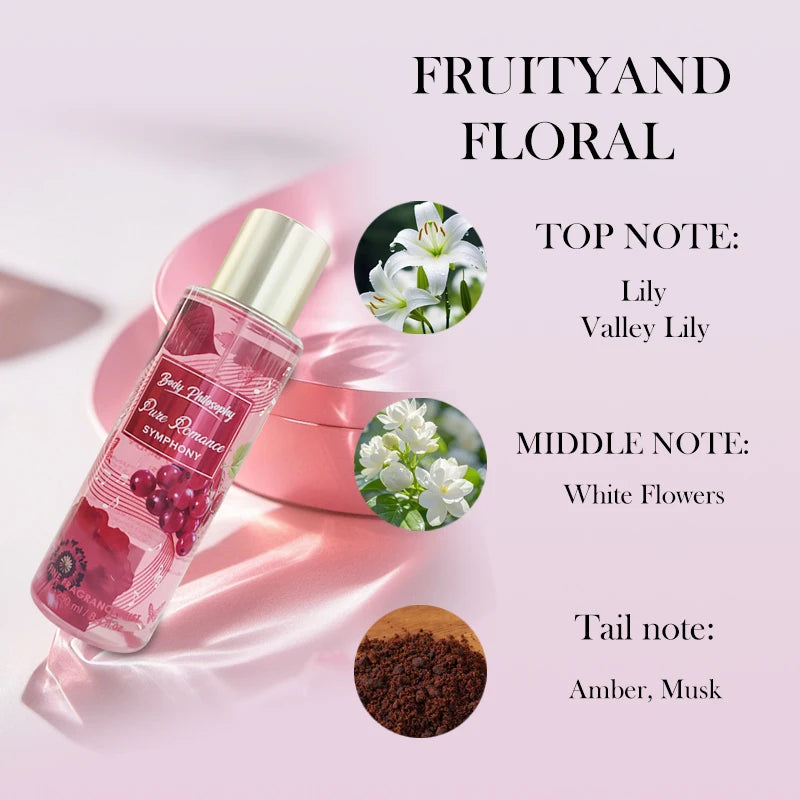Women's Body & Hair Mist 8.4oz - 6 Fruity & Floral Scents, Spring/Summer Pheromone Fresh Fragrance Spray Perfume