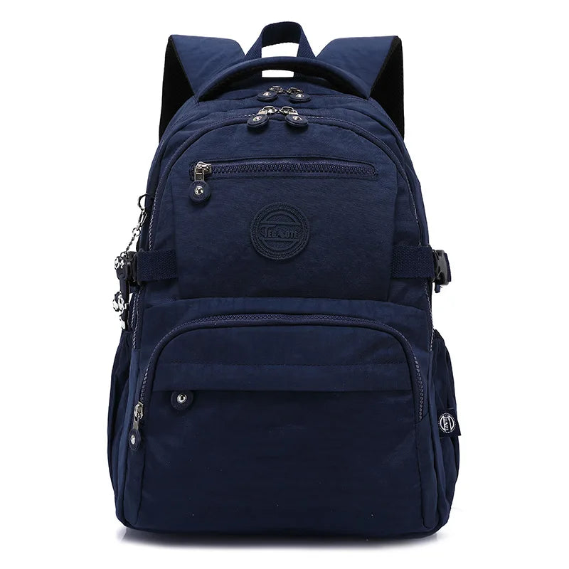 A4 Large Capacity Nylon Men Women Laptop Backpack Lightweight Waterproof Schoolbag Travel Bag Green Blue Red Pink Black M2303