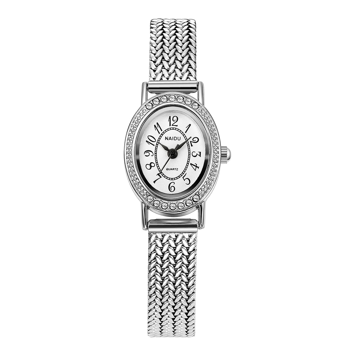 Retro Woven Stainless Steel Mesh Strap Bohemian Style Fashionable Women's Watch