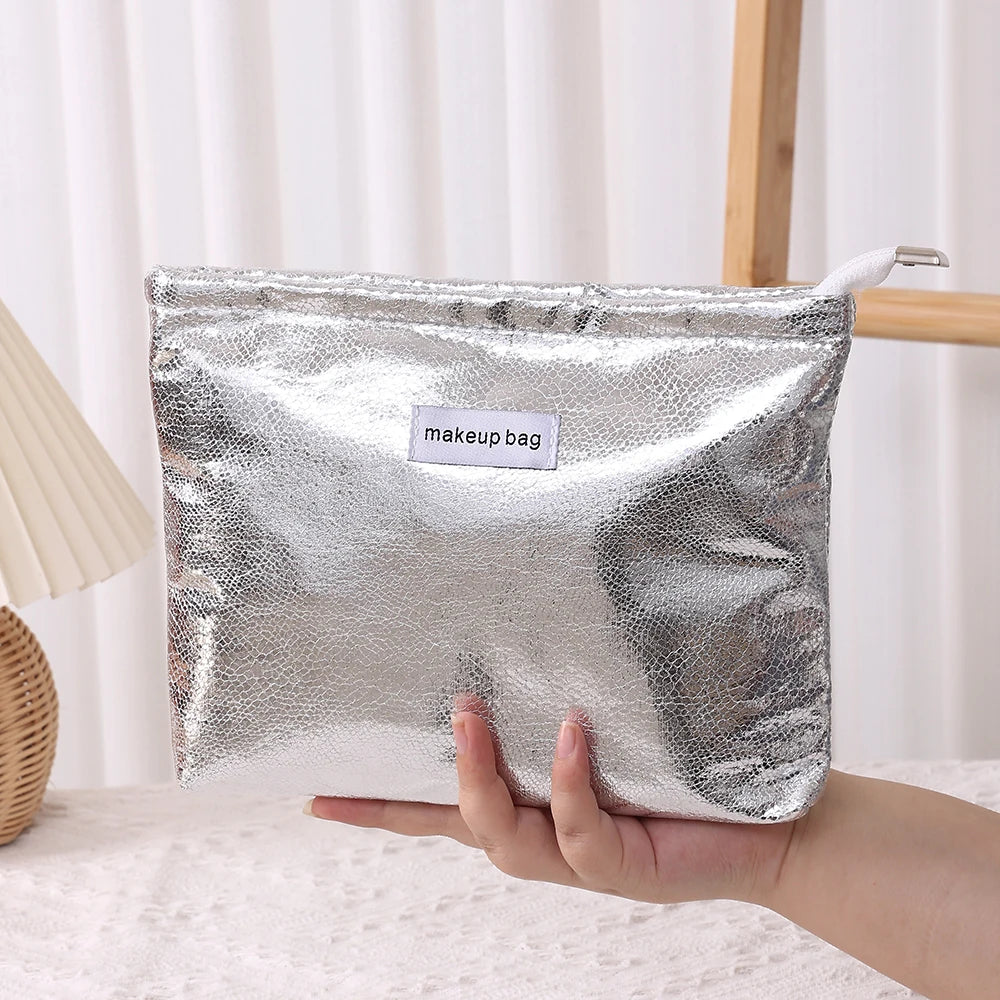 Fashion Shiny Sequins Cosmetic Bag Portable Women Clutch Zipper Pouch Handbag Makeup Toiletries Storage Square Bags Wholesale