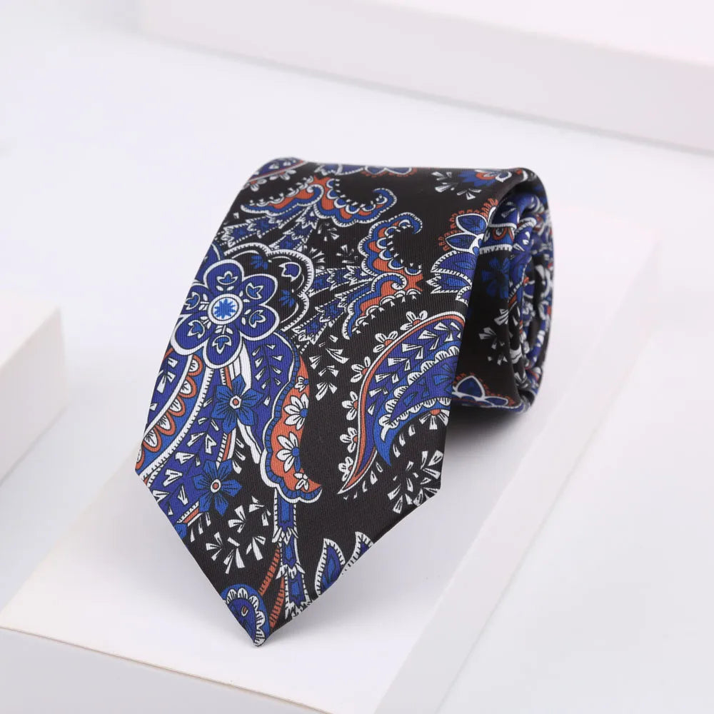 Men's Super Soft Silk Touch Ties Floral Paisley 8cm Necktie For Men Wedding Business Gravata Novelty Printing Neck Ties