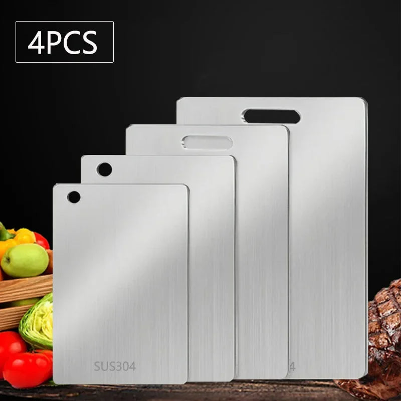 WXCOO Kitchen Cutting Board Thickened Stainless Steel Boards for Cut Vegetables Fruit Meat Food Grade Chopping Cutting Boards