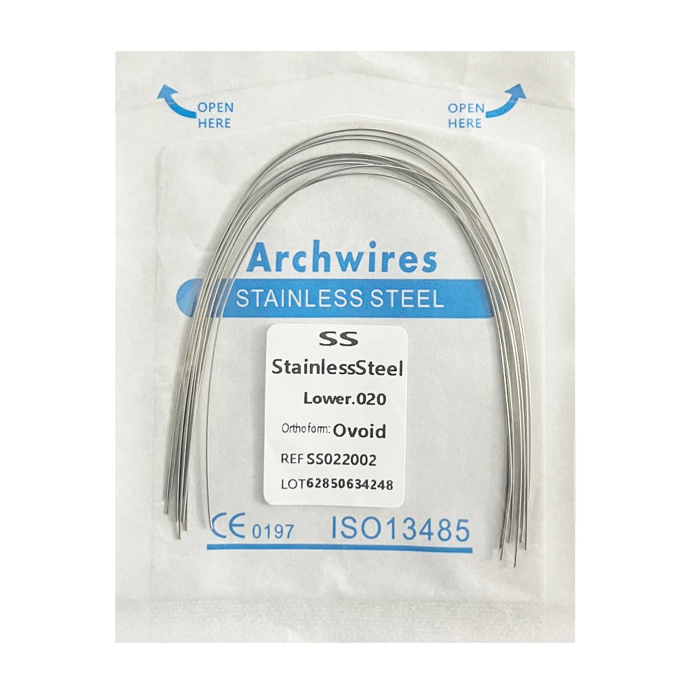 10pcs/pack Dental Orthodontic Stainless Steel Round/Rectangular Wire Ovoid Form Dentist Material Dental Arch Wire