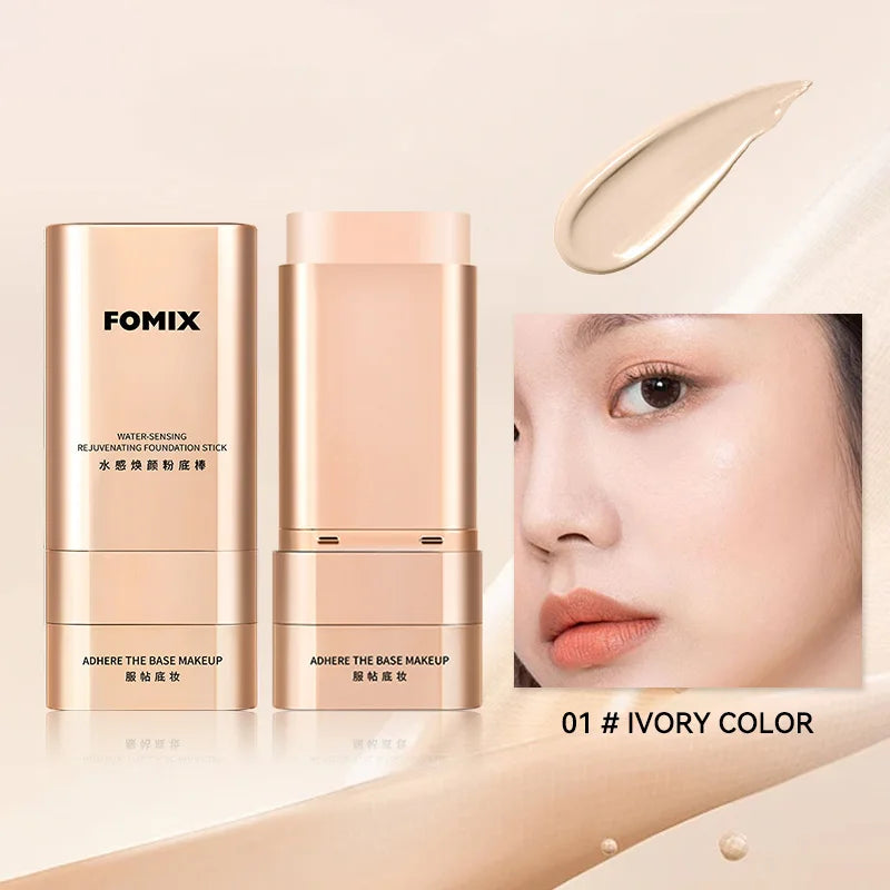 Moisturizing Hydrating Foundation Stick Dual Heads - Brush Tip Smooth Non-gluggy Powder Lightweight Foundation Liquid Cream