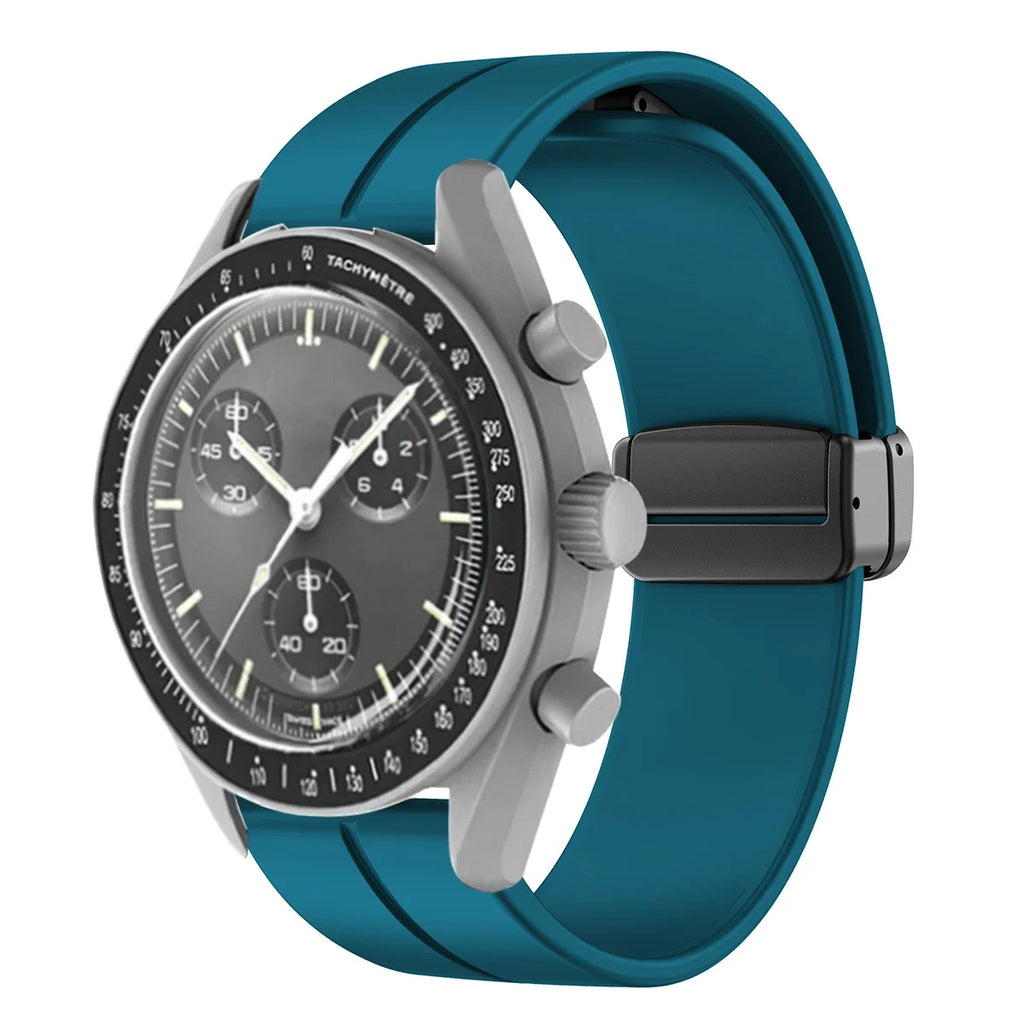 Silicone Strap For Omega X Swatch Joint MoonSwatch Planet Watch Band Metal Magnetic Buckle Wristband Replacement Bracelet Correa