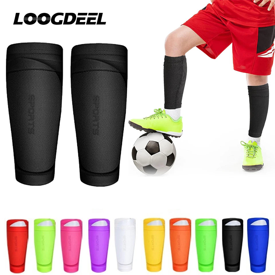 Loogdeel 1 Pair Shin Guard Sleeves Soccer Youth Calf Support Men Kids Football Leg Sleeves Adult Sports Compression Sleeves