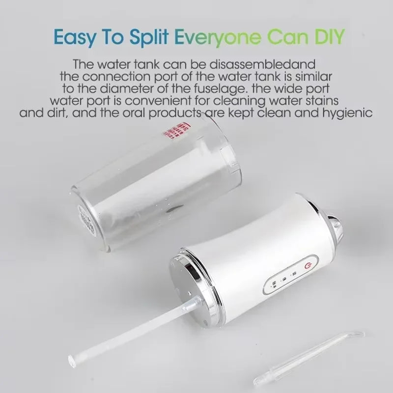 Smart Electric Oral Irrigator w/4 Jet Tips and 3 Modes, Cordless USB Rechargeable, Portable for Deep Cleaning, Braces Care, New