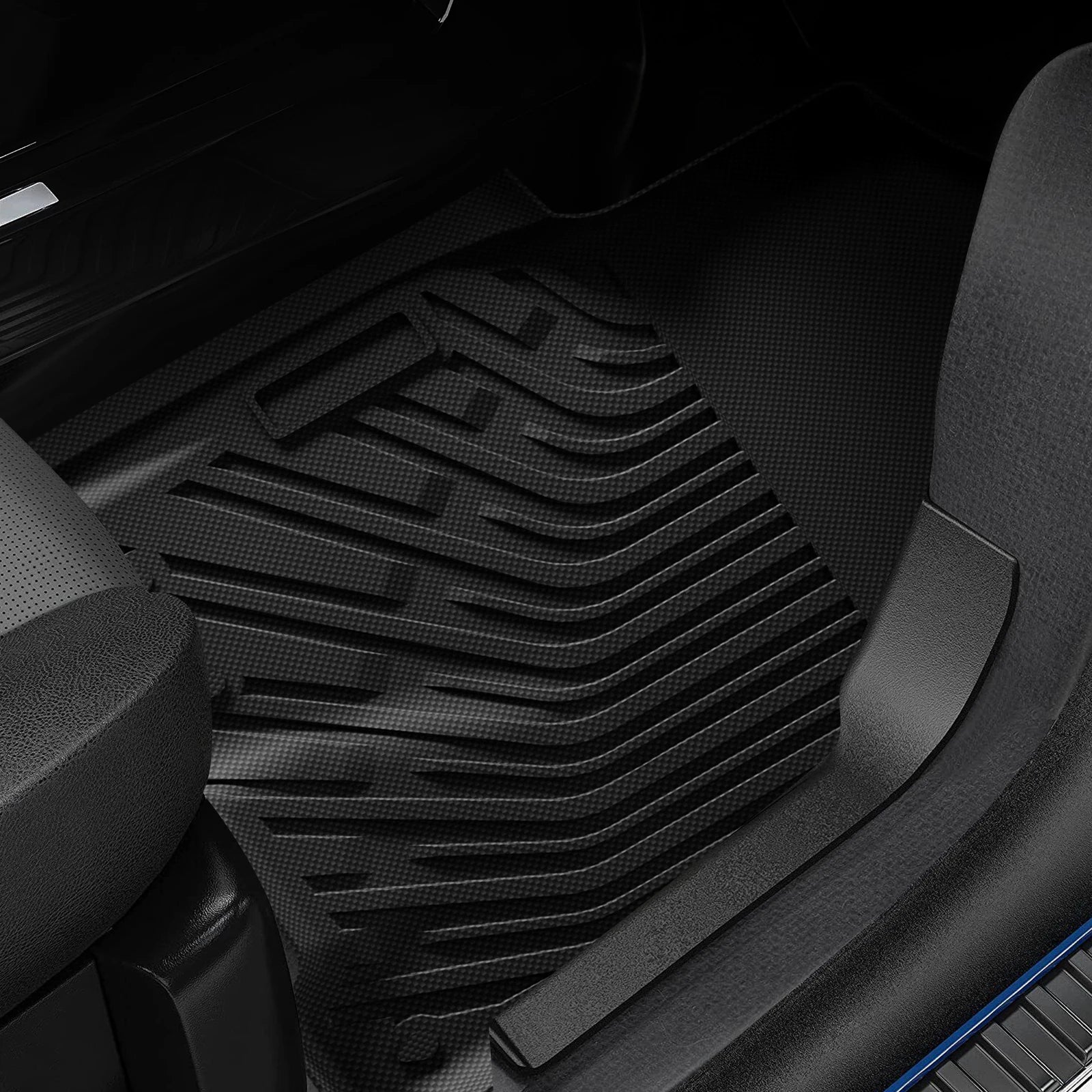 3Pcs Set Car Floor Mats Compatible for Ram 1500 2009-2018 All Weather Automotive Floor Mats Waterproof Car Mats Accessories